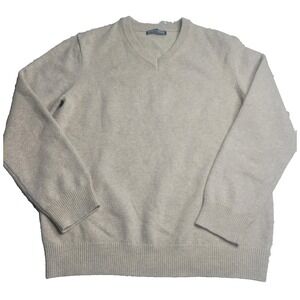 Paul Jones‎ V-Neck Oatmeal Sweater Men's Large Winter